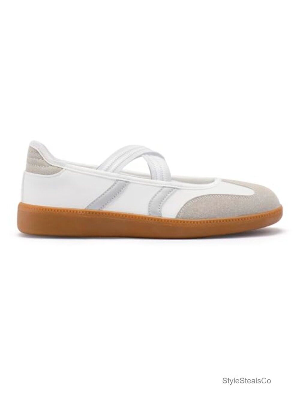 Retro Mary Jane Slip On Sneakers - Lightweight Faux Leather Tennis Shoes